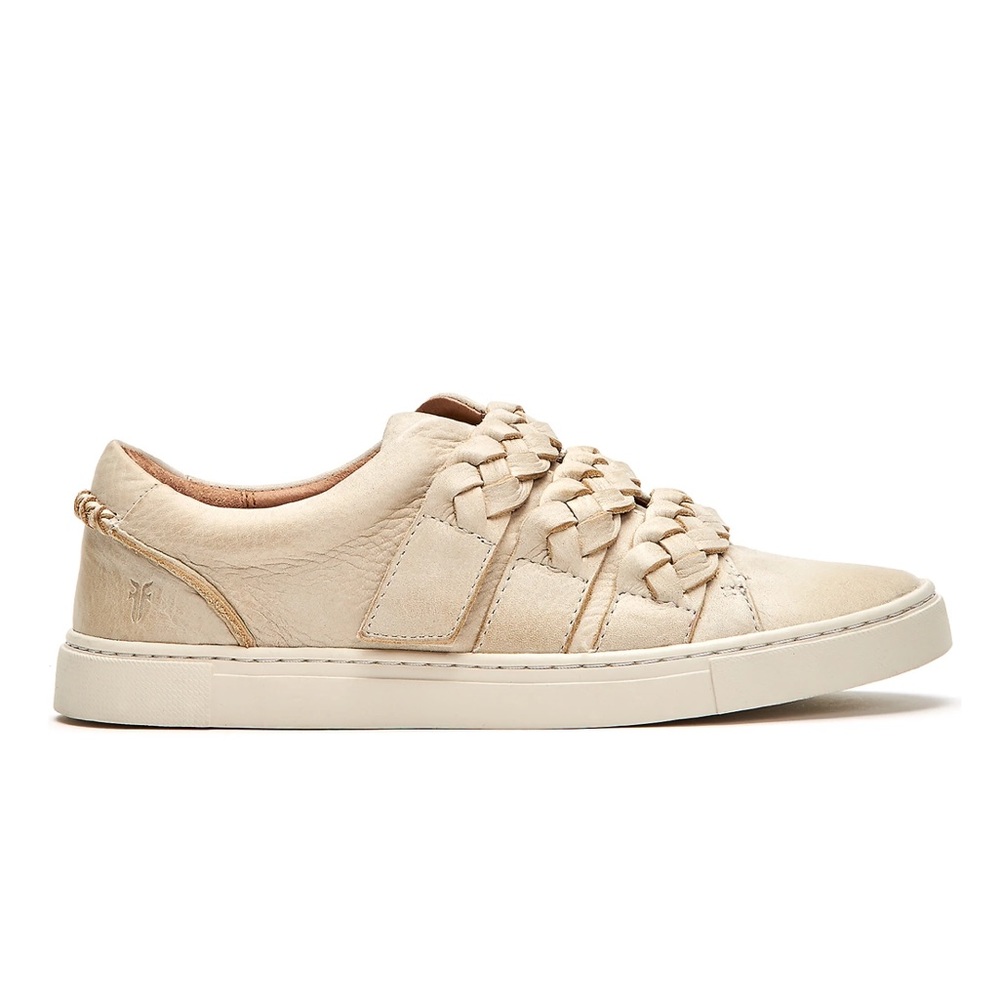 Frye Ivy Braid Strap Leather Sneakers - Ivory